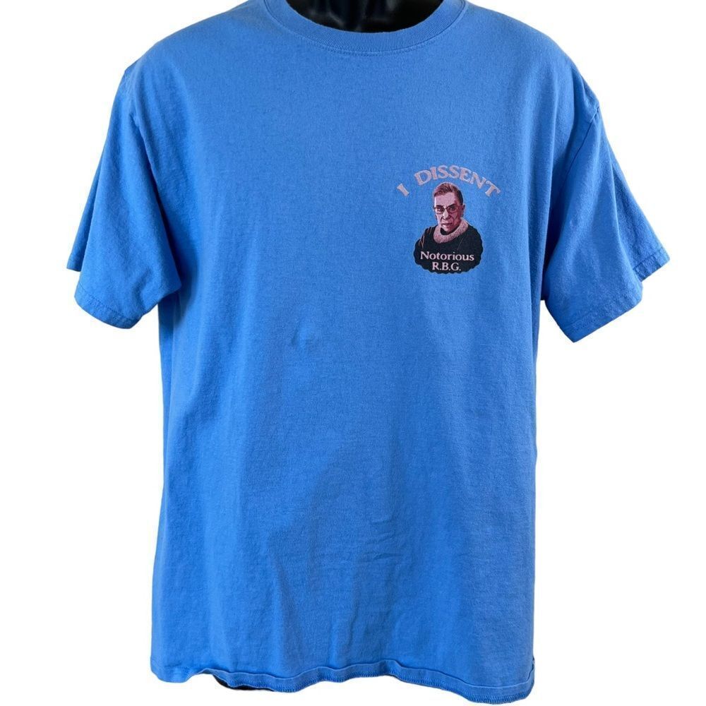 Blue Hanes Cotton “I Dissent” Notorious RBG Judge Ruth Bader Ginsburg Shirt